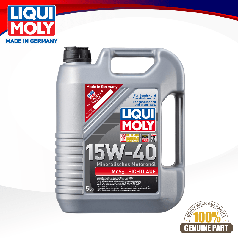 5L/4L) Liqui Moly Mos2 Leichtlauf 10W40 Semi Synthetic Engine Oil (5 Liter)  7000KM 10W-40